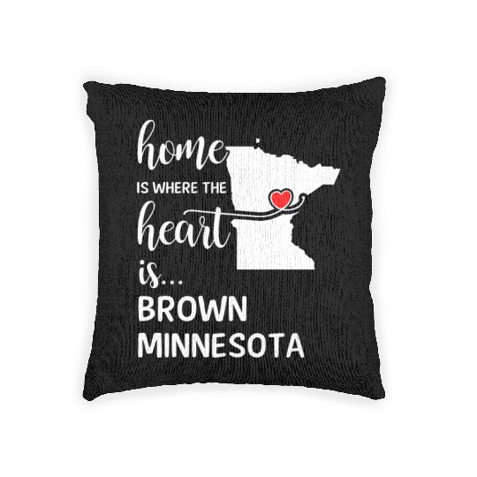Brown County Minnesota Is Where My Heart Is Gift Woven Pillows