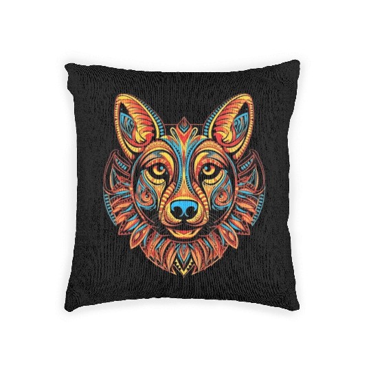 German Shepherd Funny Dog Street Art Comic Pet Woven Pillows
