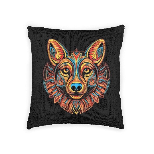 German Shepherd Funny Dog Street Art Comic Pet Woven Pillows