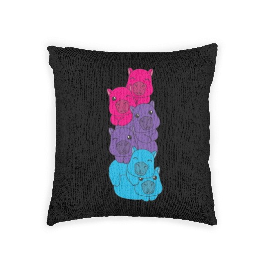 Androgynous Flag Pride Lgbtq Cute Capybara Woven Pillows