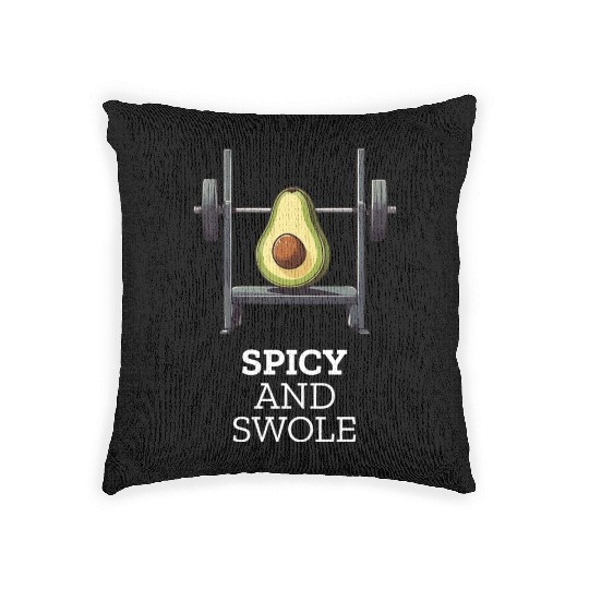 Spicy and Swole Avocado Gym Woven Pillows
