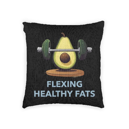 Flexing Healthy Fats Avocado Gym Woven Pillows