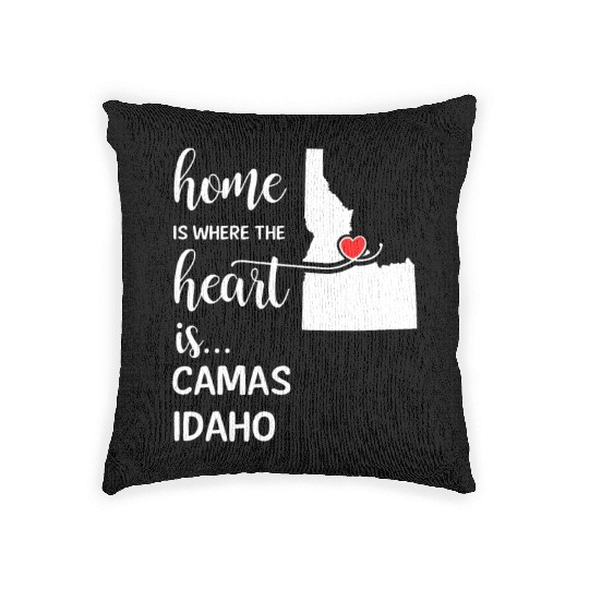Camas County Idaho Is Where My Heart Is Cool Gift Woven Pillows