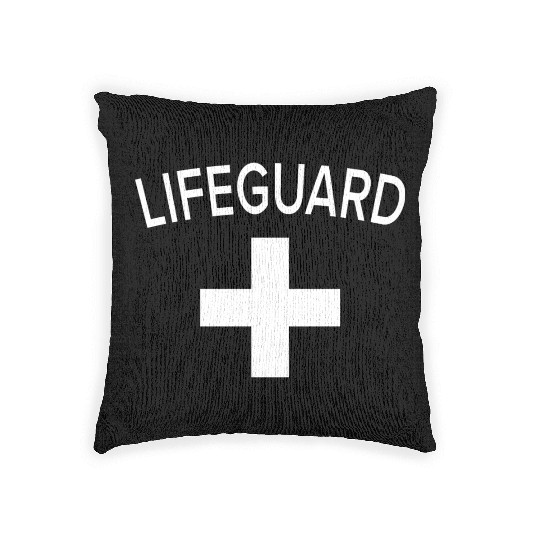Emp-Lifeguard-Design.Lifeguard Outfit Gift. Woven Pillows
