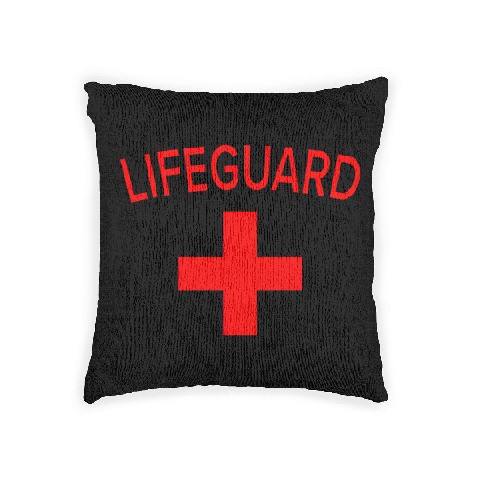 Emp-Lifeguard-Design.Lifeguard Outfit Gift. Woven Pillows