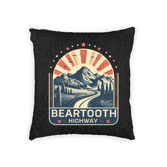 Beartooth Highway US 212 Woven Pillows