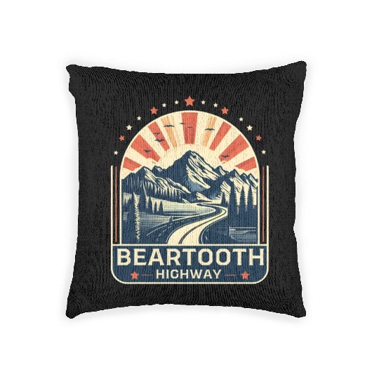 Beartooth Highway US 212 Woven Pillows