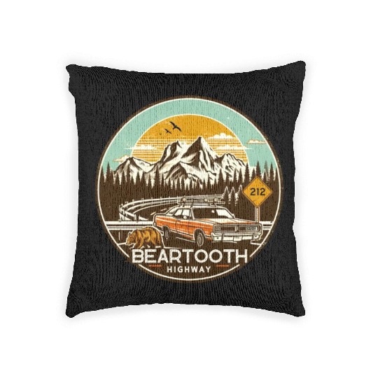 Beartooth Highway US 212 Woven Pillows