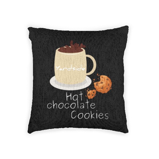 Drink Hot chocolate cookies Yardside font logo Woven Pillows
