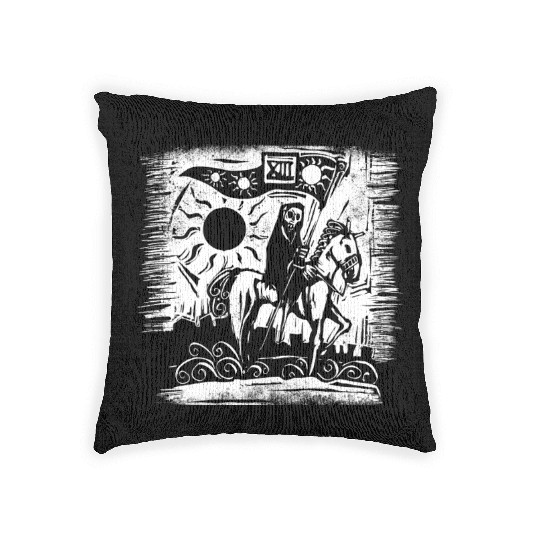 Tarot Death Card Blackcraft Woven Pillows