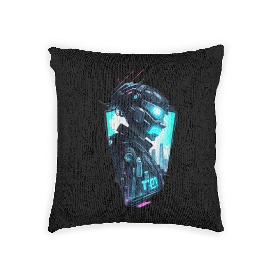 sci fi character v7 Woven Pillows