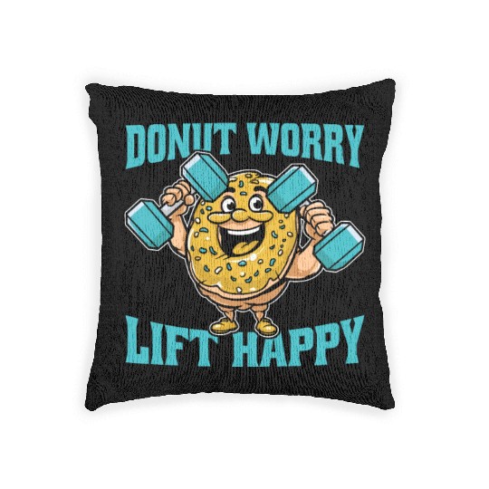Fitness Donut Funny Donut Gym Woven Pillows