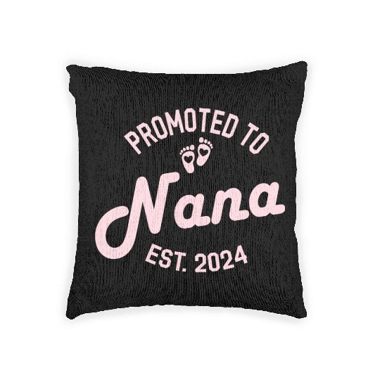 Promoted to Nana Est 2024 Woven Pillows