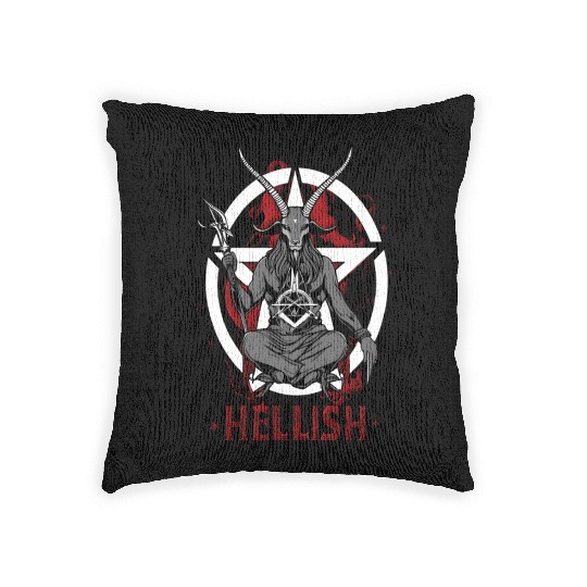 Hellish Satan Baphomet Woven Pillows