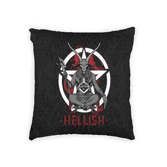 Hellish Satan Baphomet Woven Pillows