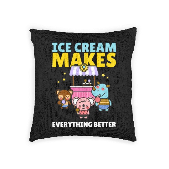 Ice Cream Makes Everything Better Woven Pillows
