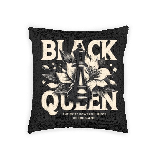 Black Queen The Most Powerful Chess African USA Woven Pillows