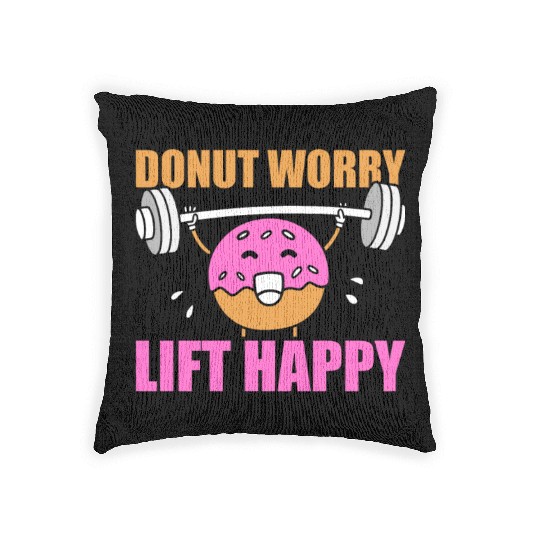 Fitness Donut Funny Donut Gym Woven Pillows