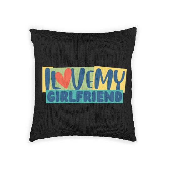 I Love My Girlfriend Gf I Heart My Girlfriend GF Woven Pillows
