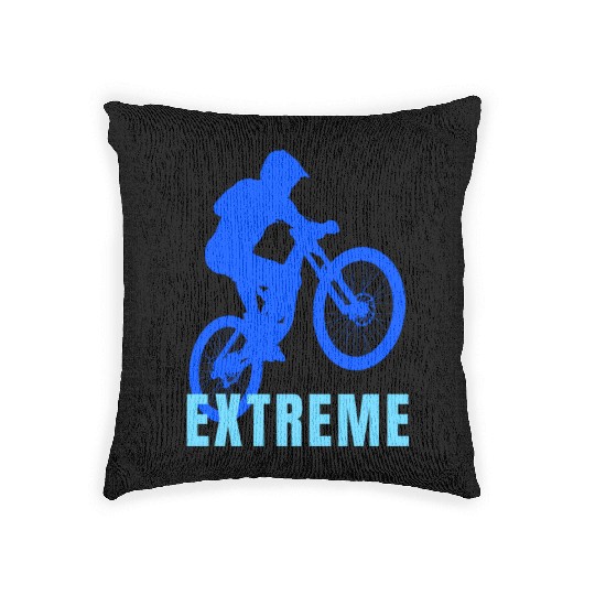 Mountain Bike (blue and light blue design) Woven Pillows