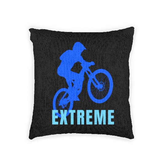 Mountain Bike (blue and light blue design) Woven Pillows