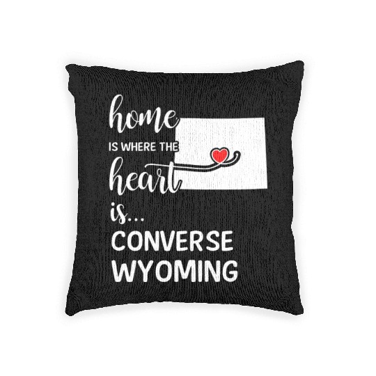 Converse County Wyoming Is Where My Heart IsGift Woven Pillows