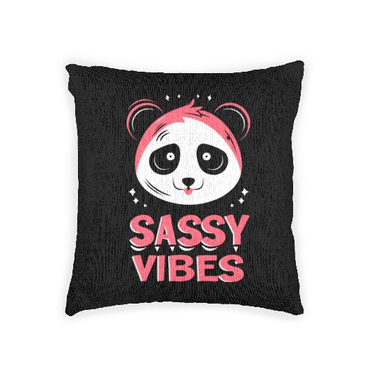 Panda: Sassy Panda Vibes Woven Pillows
