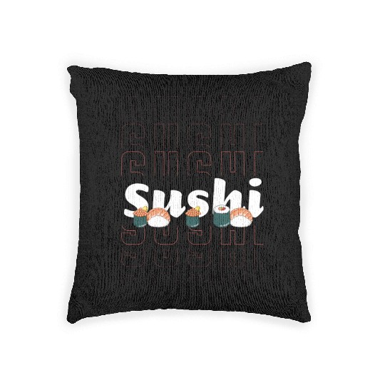 Japanese Fish Maki Cuisine Woven Pillows