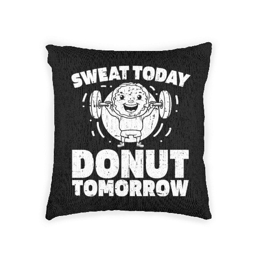 Fitness Donut Funny Donut Gym Woven Pillows