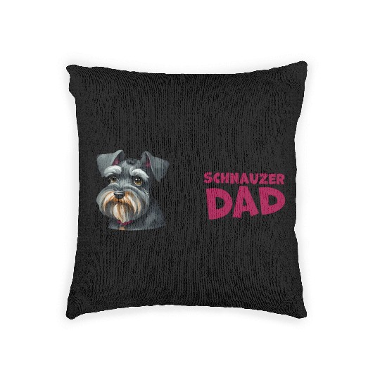 Schnauzer Dad Woven Pillows