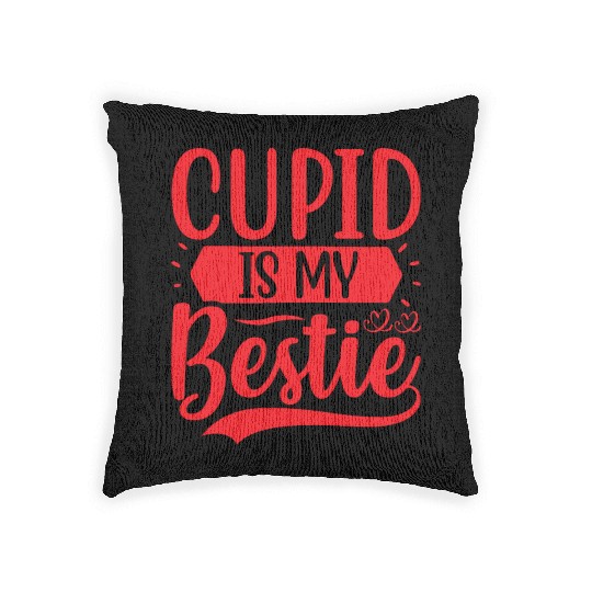 Cupid is My Bestie Woven Pillows