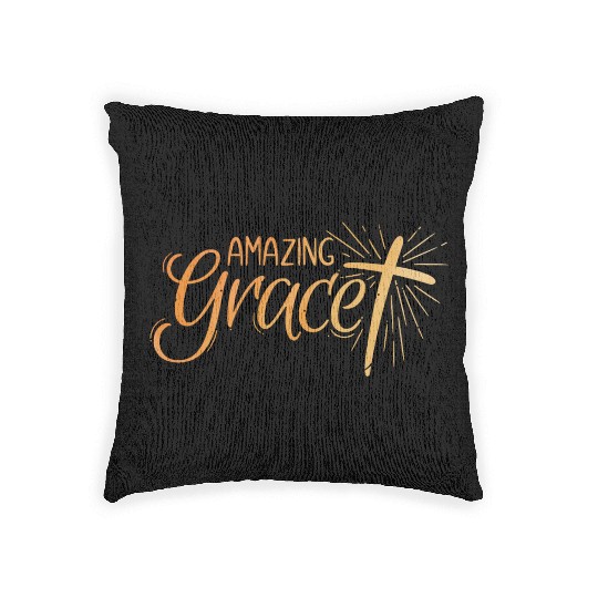 Amazing Grace Lettering Woven Pillows