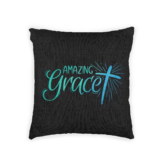 Amazing Grace Lettering Woven Pillows