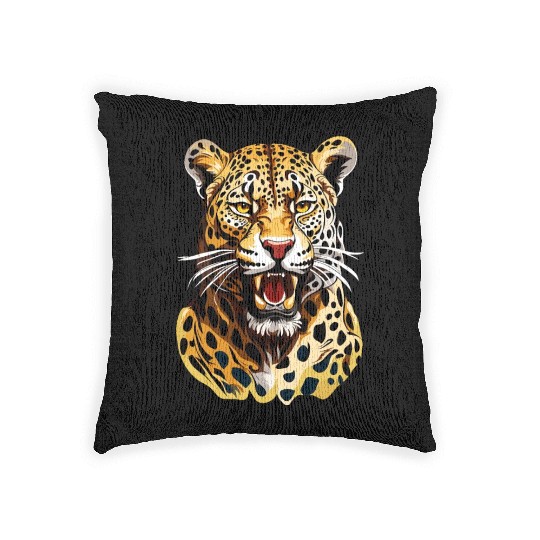 The jaguar Woven Pillows