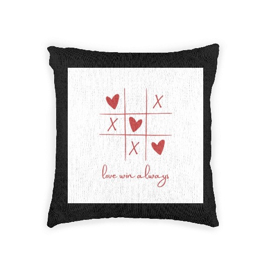 Beige Rouge Amour Saint Valentin Woven Pillows
