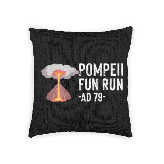 Pompeii Fun Run Italian Volcano Geeks Woven Pillows