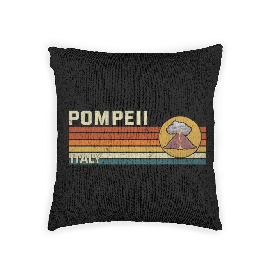 Pompeii Italy Vintage Volcanic Eruption Gift Woven Pillows