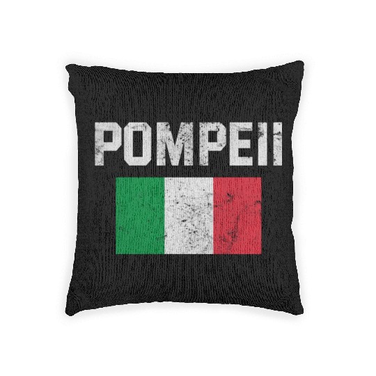 Pompeii Flag Italy Geology Woven Pillows