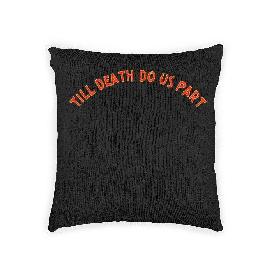 Skulls Till Death Do Us Part Heart © Woven Pillows