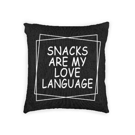 Snacks Are My Love Language Funny Valentines Day Woven Pillows