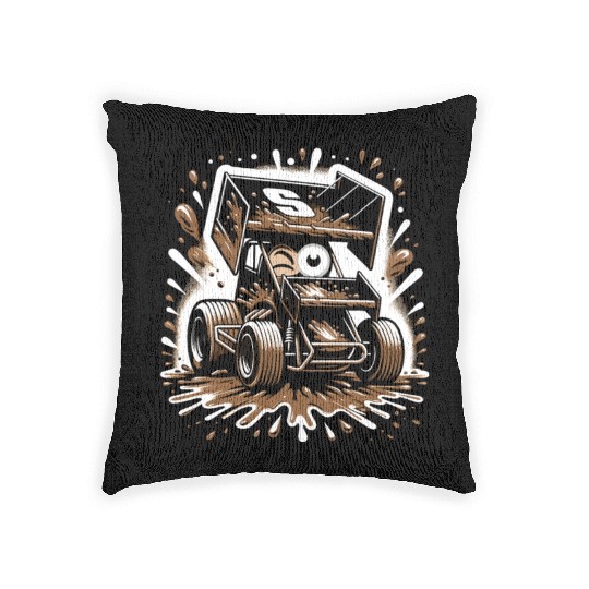 Sprint Car Mom Dirt Track Racing Racing Race Day Woven Pillows