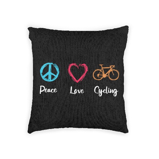 Peace Love Cycling Woven Pillows