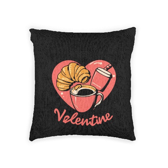Coffee and Croissant | My Perfect Valentine Woven Pillows