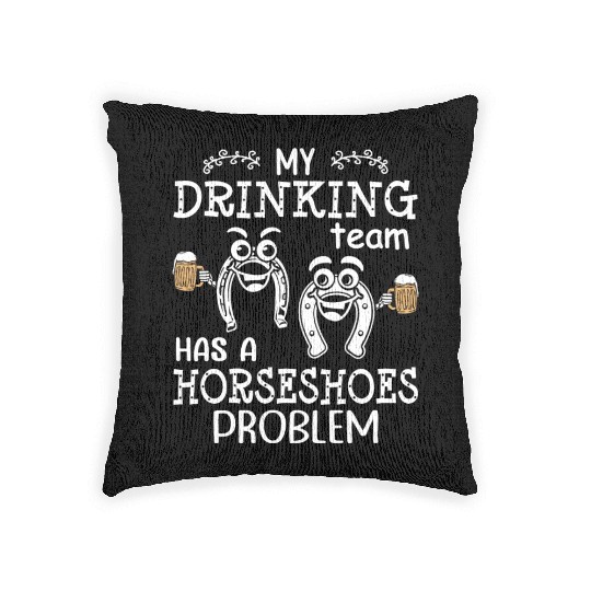 Drinking Team Horseshoe Pitching Woven Pillows