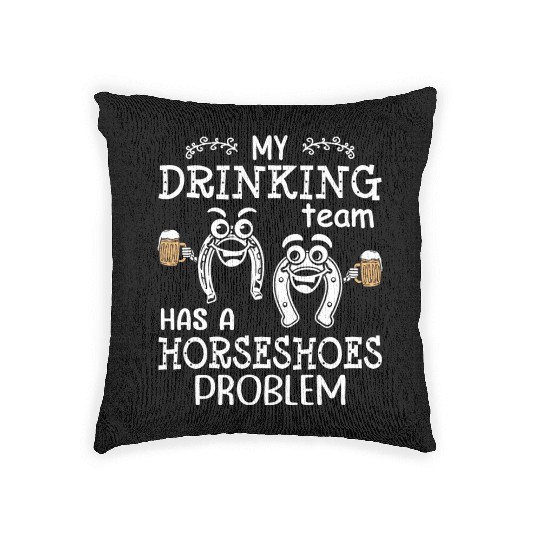 Drinking Team Horseshoe Pitching Woven Pillows