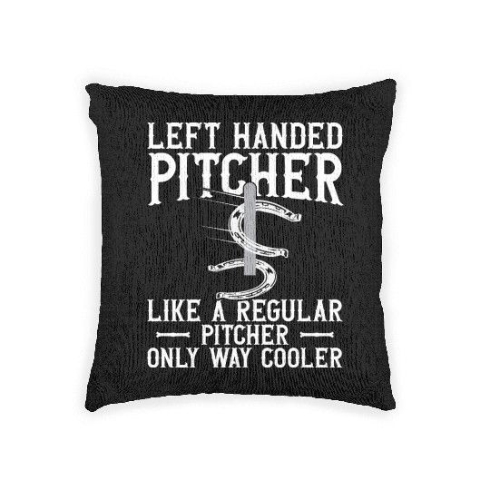 Left Hander Pitcher Horseshoe Pitching Woven Pillows