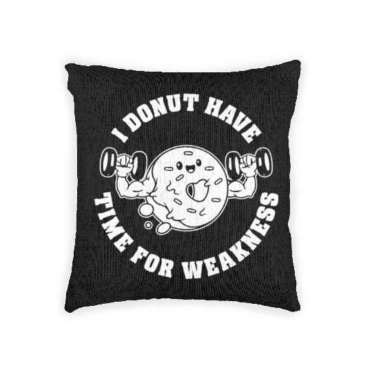 Fitness Donut Funny Donut Gym Woven Pillows