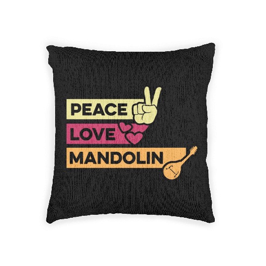 Peace Love Mandolin Maestro Gift Woven Pillows