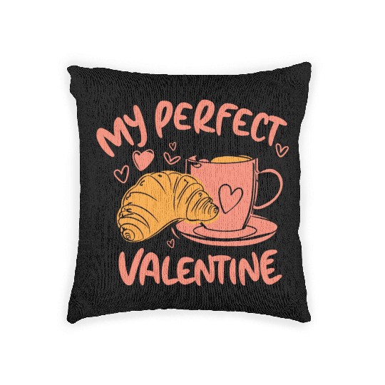 Coffee and Croissant | My Perfect Valentine Woven Pillows