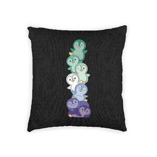 Gay Flag Pride Lgbtq Cute Penguin Woven Pillows